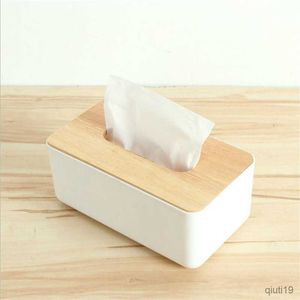 Vävnadslådor servetter Tissue Box Servikarhållare Toalettpappershanddukväskan Solid Simple Stylish Office Home Car Wipe Organizer Container R230714