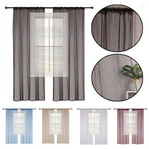 Vorhang aus massivem weißem Tüll, transparente Fenstervorhänge für Wohnzimmer, Schlafzimmer, Küche, moderne Voile-Polyester-Stoffvorhänge