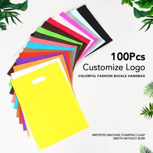 Present Wrap Custom Advertising Bag Portable Plastic Shopping Print One Color On Side Free Design 100st Lot 230713