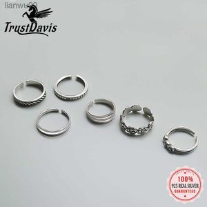 TrustDavis Real 925 Sterling Silver Fashion Knuckle Ring Tail Ring Foot Ring per le donne Wedding Party Fine S925 Jewelry DA1947 L230704