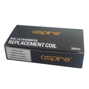 Oryginalna cewka Aspire BVC 1,6OHM 1.8OHM Ogólne cewki zastępcze dla Aspire et et-S Glass K1 Glassomizer Ce5 Ce5s vivi novo epen k1 plus k lite spryte clearomizer oryginalny