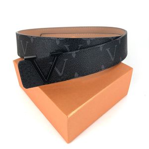 Cinto de couro de grife Lou Belt masculino feminino clássico fivela em V Cintura Di Lusso Initiales couro lui cinto monograma damier com caixa de embalagem