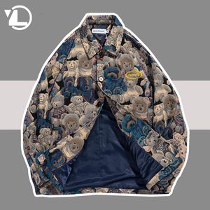 Męskie kurtki męskie luźne kurtki uniwerek nosi pełny wzór kurtki baseballowe wiosna jesienna streetwear moda przyczynowa bombowca zniszczona unisex płaszcz 230714
