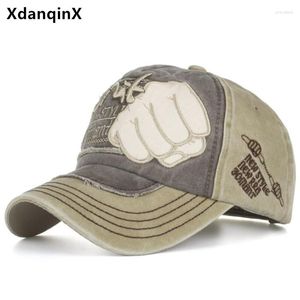 Ball Caps XdanqinX Snapback Cap Men Women Washed Cotton Baseball Novelty Retro Letter Embroidery Sports Adjustable Size Couple Hat