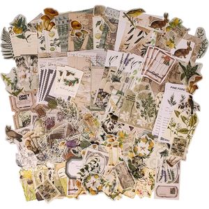 Adhesive Stickers 260 PCS Vintage Scrapbook Sticker Aesthetic Journaling Scrapbooking Supplies kit Planner Sticker for College Album Notebook DIY 230714