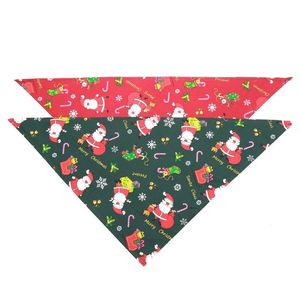 Abbigliamento per cani Natale Pet Bandana Bavaglino Sciarpa Lavabile Morbido cotone Babbo Natale Stampa Cucciolo Fazzoletto Papillon Accessori per toelettatura Db Dh6Vb