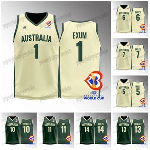 2023 FIBA ​​Australien Jersey Dante Exum Patty Mills Josh Giddey Joe Ingles Matthew Dellavedova Matisse Thybulle Nick Kay Jock Landale Duop Reath