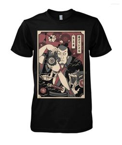 Männer T-shirts Pographer Samurai Lustiges Schwarzes T-Shirt 2023 Männer Sommer Marke O Hals Kurzarm Baumwolle Herren Hemd Design Website