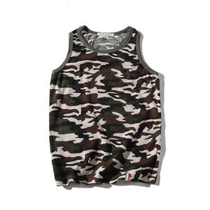 Regata Masculina Moda Verão Camuflado Top Masculino Casual Oneck Algodão Streetwear Colete Sem Mangas Ao Ar Livre para 230713