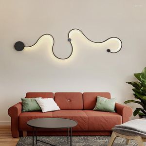 Wall Lamp Modern And Simple Curved Arc Shape Decoration Living Room Bedroom Bedside Porch Staircase Corridor LED Wal