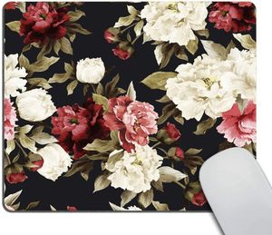 Watercolor Floral with Roses Mouse Pad Custom Mouse Pad Customized Rectangle Non-Slip Rubber Mousepad 9.5x7.9 Inch