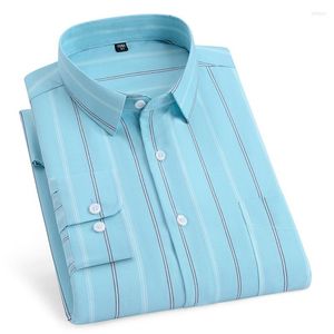 Koszulki męskie bawełna Oxford z długim rękawem w kratę w paski w paski na swobodną koszulę kieszonkową kieszonkową kieszonkową przycisk Marka robocza Marka robocza plus size s-11xl