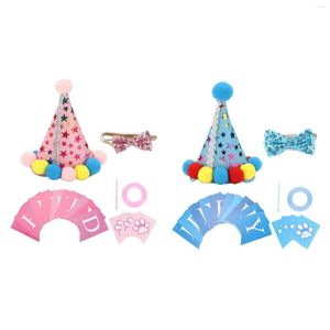 Abbigliamento per cani Decorazioni per feste Forniture di compleanno Regalo significativo con cappello e papillon per cani di taglia piccola e media