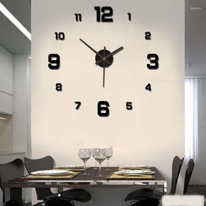 壁の時計クリエイティブフレームレスDIYクロックメカニズムデカールホームサイレントリビングルームオフィスの装飾
