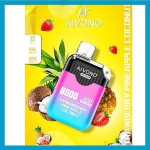 AIM CLEAR 8000 Penna monouso Vape E Sigaretta con batteria da 650 mAh Pod da 18 ml Cartuccia preriempita Ricaricabile Orion Vape Crystal Bar