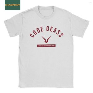 Erkek Tişörtleri Kodu Geass Lelouch of the Rebellion Erkekler Gömlek İnanılmaz Tees Kısa Kollu Crewneck T-Shirts Saf Pamuk Plus Boyut
