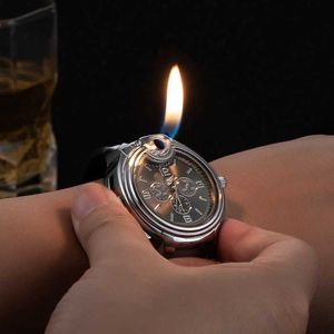 Watch Style Metal Loger Creative Open Flame Sports Papierosy zapalnice nadmuchiwane regulowane gadżety Mężczyźni Prezent x1YP