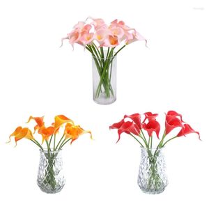 Dekoratif Çiçekler 10 PCS Yapay Calla-Lily Çiçek Düğün Buket Diy düzenleme Centerpieces Ofis Partisi Ev Dekorasyonları