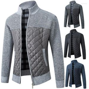 Men's Sweaters Winter Collar Knitted Sweater Coat Jacket Plus Velvet Padded Cardigan Warm Clothes.