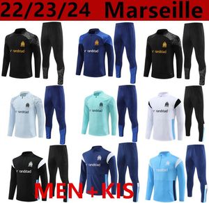 22/23/24 Çocuk Futbol Spor Giyim Milik Payet Marsilya Uzun Kollu Eğitim Gömlek Maillot de Ayak Olimpiyat Om Spor Giyim