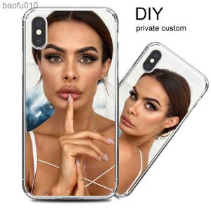 İPhone 13 için Özel DIY Adı Resim Telefon Kılıfı 12 Mini 11 Pro 8 7 6s Artı SE X XS MAX XR Yumuşak Silikon Kapak Kabuğu Fundas L230619