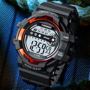 COOBOS Fashion Men's Military Watch Stylish LED Light Digital Watches for Man Electronic Wristwatches Sport Watches reloj hombre