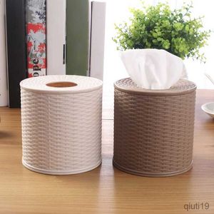 Tissue Boxes Napkins Plastic Tissue Box Holder Kitchen Living Room Simulation Rattan Tissue Storage Box Toilet Bathroom Roll Paper Rack Container # R230714