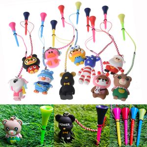 Golf Tees 6Pc bag 83mm Multicolor Plastic scale Tee With PVC Cartoon Pattern Ball Holder Prevent Loss Rubber Gift 230713