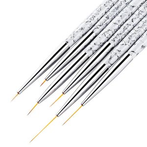 Nail Brushes 3pcs/set Art Line Drawing Brush Various Lengths Painted Chain Link Flower Pen Marble Manicure Tools