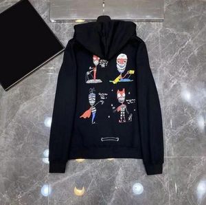 Moletons masculinos Moletons Designer Mens Chrome Inverno Coração Hoodie Ch Manga Longa Casaco Solto Casaco Com Capuz Mulher Hip Hop Chromees Corações Zip Up Tamanho S-2XL Tz