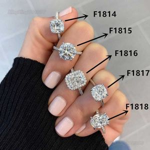 Bling Bling Vvs Moissanit Ring 100% 925 Sterling Ring Designer Style Trendy Ins Kombinationsset mit AAA Ehering für Damen Silberringe