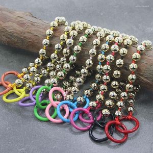 Keychains Acrylic Golden Beaded Phone Strap For Women Bohemia Ring Charm Case Lanyard Chain DIY Jewelry Accessories
