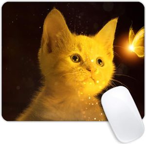 Katt- och fjärilsmousepad som inte slipar gummibasstuddar för datorer Laptopkontor Kontorsskrivbordstillbehör Musdyna