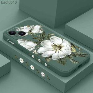 Capa de celular com flores silvestres para iPhone 14 13 12 11 Pro Max Mini X XR XS SE2020 8 7 Plus 6 6S Plus L230619