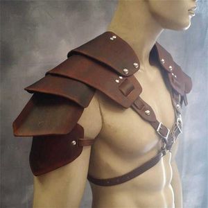 Middle Ages Men Medieval Accessory Viking Knight Costume Shoulder Armor Vintage Gothic Pirate Warrior Cosplay Harness Pauldrons Y0217S