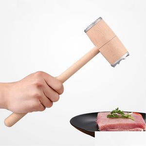 Fleisch Geflügel Werkzeuge Holz Tenderizer Hammer Doppelseite Aluminium Steak Rindfleisch Schweinefleisch Huhn Küche Professionelle Hämmer Vf1585 Drop De DHC6R