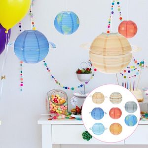 Table Lamps 8 Pcs Decorative Paper Solar System Lanterns DIY Festival Outdoor Space Girl Birthday Party Baby Hanging