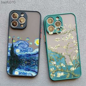 For Coque iphone 7 8 Plus SE2 14 11 12 13 Pro Max Mini X XR XS Max Phone Cases Art Van Gogh Oil Painting Hard Shockproof Covers L230619