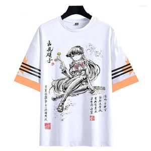 Herr t-skjortor skjorta anime Komi kan inte kommunicera cosplay t-shirt shoko män kvinnor bläck tvättmålning