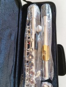 Górny flet YFL212SL 16 dziury z klawiszem E Silver Pleted Flute C Key Biała miedziana flauta instrumenty muzyczne