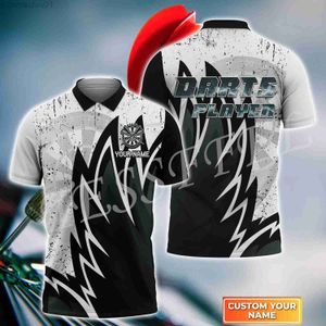 Męskie koszulki Niestandardowe nazwa sportowa Darts Club Beer Club Tattoo 3dprint Summer Sumne Harajuku Polo koszulki uliczne Krótkie rękawy T-shirty 7x L230713