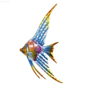 Garden Decorations Home Angelfish Wall Art for Garden Exterior Decoration Outdoor Decor and Jardin Miniatures Statues and Sculptures L230714
