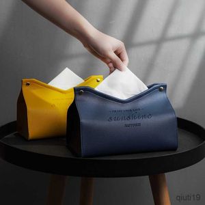 Tissue Boxes Napkins PU Leather Tissue Box Car Toilet Pumping box Home Living Room Decoration Bedroom Office Napkin Holder Anti-Moisture Storage Box R230714