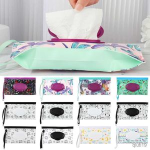 Tissue Boxes Napkins Cute Wet Wipes Bag with Snap-Strap Flip Cover Cosmetic Pouch Tissue Box Baby Product Carrying Case Outdoor Stroller Accessories R230714