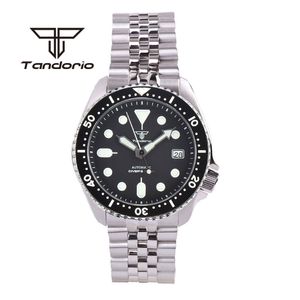 Other Watches Tandorio NH35A 41mm 200m Automatic Diving Men Wristwatch Steel Bracelet Black Blue Green Dial Luminous Sapphire Glass Auto Date 230714