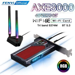 Adattatori di rete FENVI AXE3000 WiFi 6E AX210 Wireless 2.4G5G6GHz 5374Mbps WiFi 802.11AXAC Scheda di rete PCI Express per adattatore Bluetooth 5.3 230713