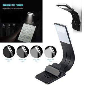 Portable LED Reading Book Light With Detachable Flexible Clip USB Rechargeable Lamp For Kindle eBook Readers168G