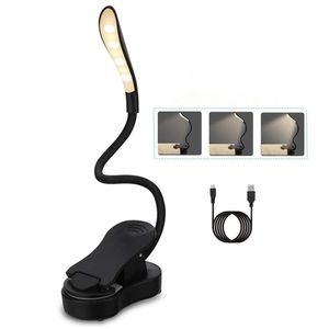 Wiederaufladbares Lesen LED LED -Buch Light USB Flexible Buchlampe Touch Dimmer Clipp Table Schreibtisch Lampe schützen Augen tragbare Cliplampe286s