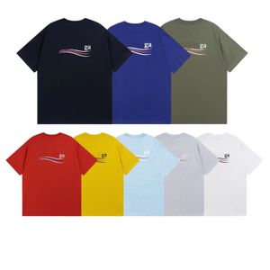 女性デザイナーTシャツパリコークウェーブメンズ同じスタイルTシャツ夏の丸いネックトップショートスリーブカジュアルプリントシャツルースハイストリートシャツ