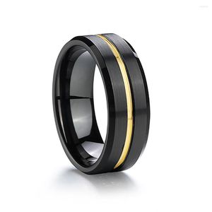 Bröllopsringar Classic USA Black Band Tungsten For Men Many Boys Jubileum Fashion 8mm Heavy Titanium Jewelry Men's Ring